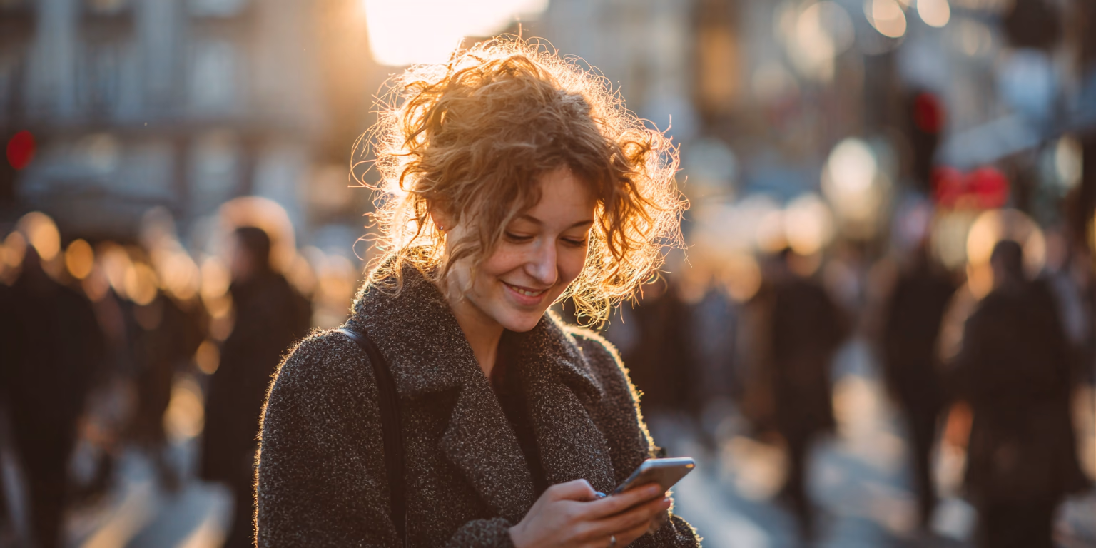 Person using mobile app to discover spaces