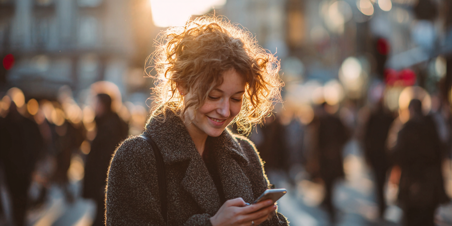 Person using mobile app to discover spaces