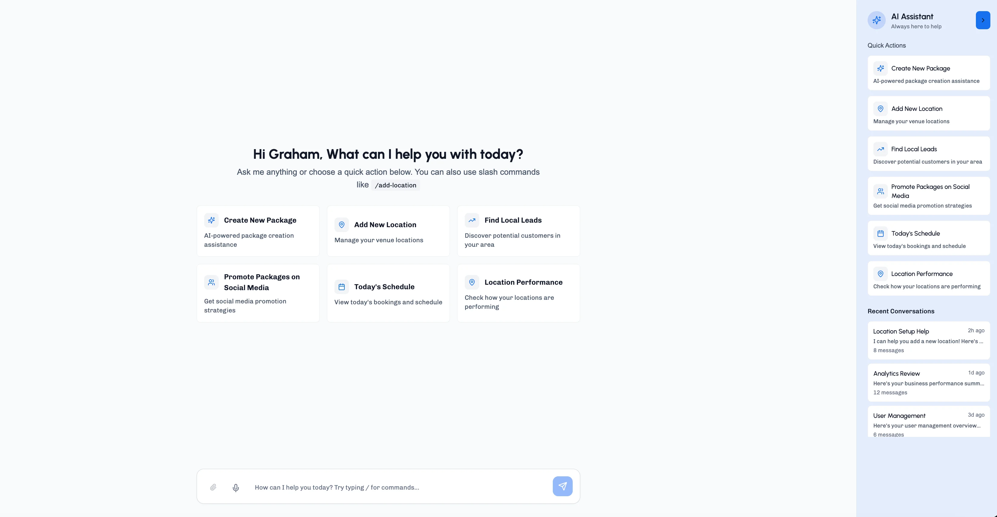 AI Assistants dashboard