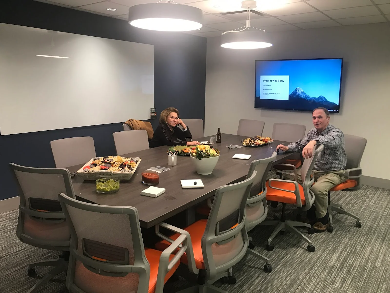 Office Evolution Westport - executive conference room with catered meeting in progress