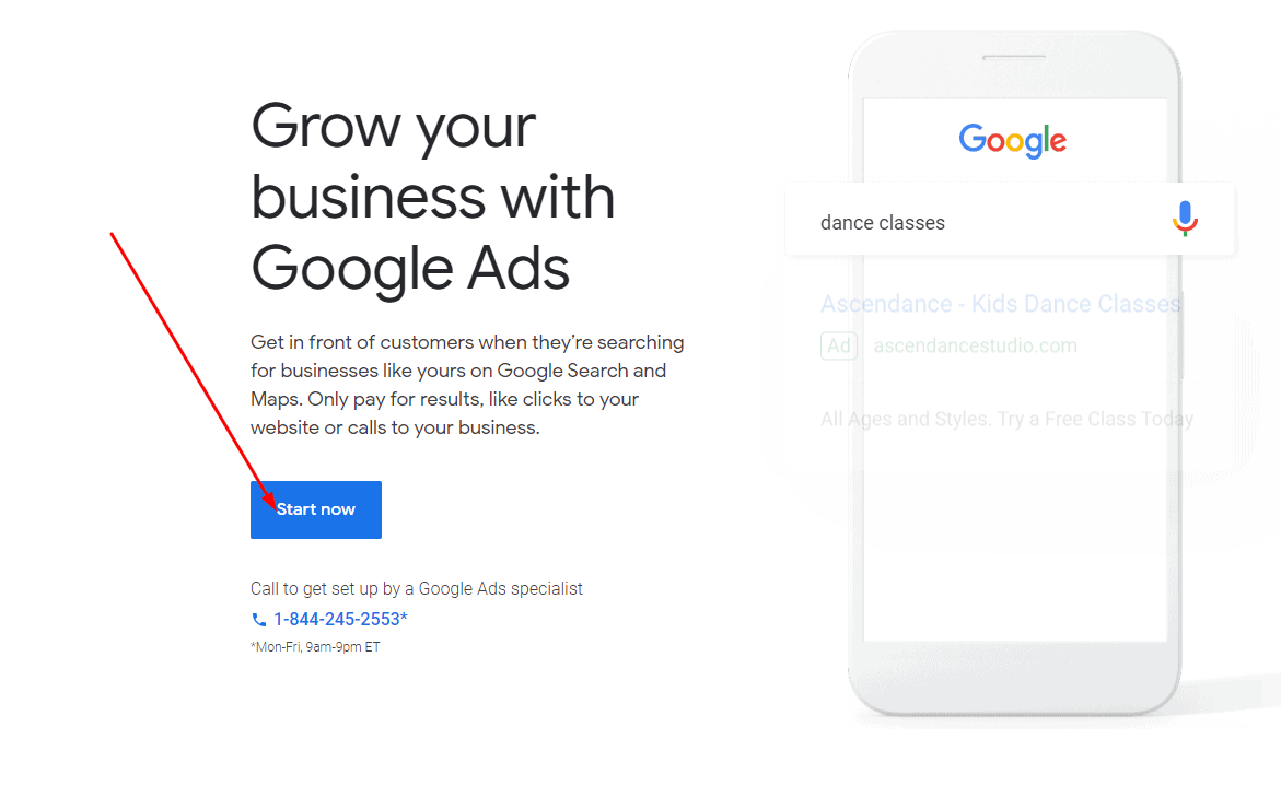 Create google ads account